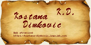 Koštana Dimković vizit kartica